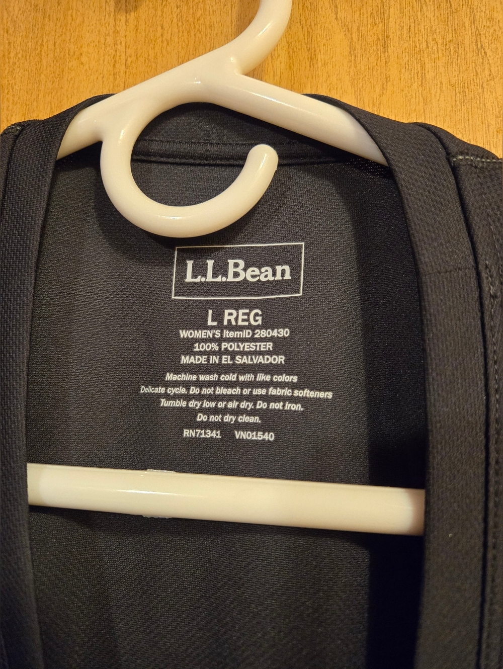 L.L. Bean Dri-fit Athletic Shirt Black Short Sleeve Size Womens Large - Picture 3 of 8